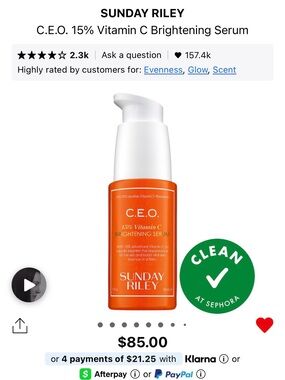 Sunday Riley C.E.O. Brightening Serum